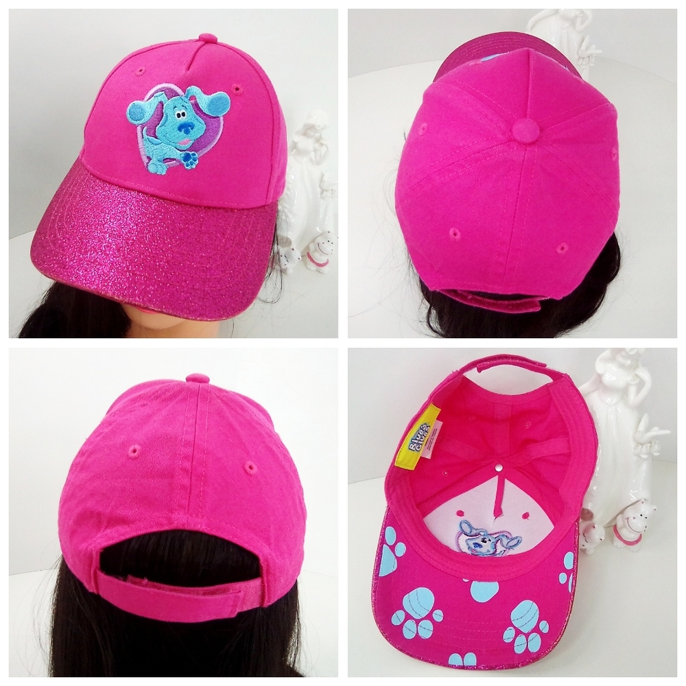 Blue's Clues🌺Kids Pink Embroidered Glitter Cap| Dog Heart Front - Picture 6 of 6